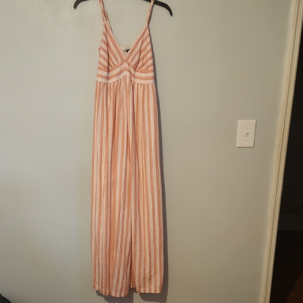 American Eagle Outfitters Peach and White Striped Dress